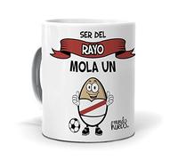 Mundohuevo Taza de Fútbol | Ser del Rayo Mola un Huevo | Regalo Original y Divertido para Aficionados del Rayo Vallecano y Hermano | Calidad AAA 350 ML