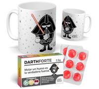 mundohuevo Taza Divertida + Caramelos de Darth Vader Versión Huevo | Guerra de las Galaxias | Original para Regalar | Mensaje Gracioso | Regalos Amigo Invisible y Navidad | Cerámica 350 ML