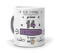 mundohuevo Taza Estás estupenda ya Tienes 14 años y no los aparentas. Cerámica AAA - 350 ml.