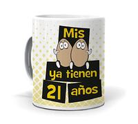 mundohuevo Taza Mis Huevos ya Tienen 21 años. Cerámica AAA - 350 ml.