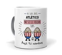 mundohuevo. Taza original para los aficionados del Atlético con frase “A los del Atlético no se le tocan los huevos”.| Taza de cerámica AAA.| Capacidad de 350ml.| Haz un regalo único y divertido.