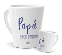 mundohuevo Taza Papá | Taza Papá Eres Único| Idea de Regalo Día del Padre | Te quiero Papá | Detalles Divertidos y Especiales Navidad | Taza Cónica 350 ML | Café y Té | Cerámica