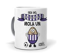 mundohuevo Taza para Hinchas del Real Valladolid | Ser del Real Valladolid Mola un Huevo | Taza con Diseño y Frase de Fútbol | Taza para Desayuno | Tassa con Capacidad de 350 ML