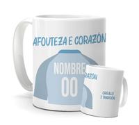 mundohuevo Taza Personalizada Celta | Tazas de Desayuno Fútbol | Regalo Original para Verdaderos Celtiñas | Cosas de Fútbol para Niños | Regalos Camisetas Futbolistas (Real Club Celta de Vigo)