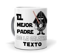 mundohuevo Taza Personalizada con Texto: El Mejor Padre de la Galaxia. Regalo Original Dia del Padre. Añade el Nombre Que Quieras. Haz, Regala Alegría.