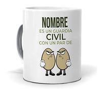 mundohuevo Taza Personalizada con Texto. Regalo Original. …es un Guardia Civil con un par de Huevos. Haz