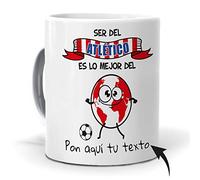 mundohuevo Taza Personalizada con Texto. Regalo Original. Ser del Atletico es lo Mejor del Mundo y el Nombre Que tu Quieras. Haz