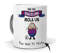mundohuevo Taza Personalizada con Texto. Regalo Original. Ser del Barcelona Mola un Huevo con Nombres. Haz