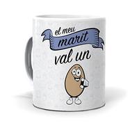 mundohuevo Taza Personalizada Regalo Marido (en catalán) El MEU Marit Val un ou. Cerámica AAA - 350 ml.