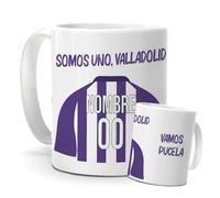 mundohuevo Taza Personalizada Valladolid | Tazas de Desayuno Fútbol | Regalo Original para Verdaderos Pucelanos | Cosas de Fútbol para Niños | Regalos Camisetas Futbolistas (Real Valladolid F.C.)