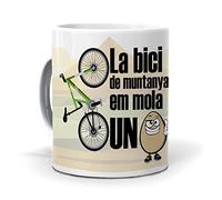 mundohuevo Taza Regalo Bici (en catalán) La Bici de muntanya em Mola un ou. Cerámica AAA - 350 ml.