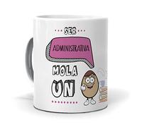 mundohuevo Taza Regalo Personalizado y Divertido administrativa. Ser administrativa Mola un Huevo. Cerámica AAA - 350 ml.