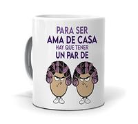 mundohuevo Taza Regalo Personalizado y Divertido ama de casa. para ser ama de casa Hay Que Tener un par de Huevos. Cerámica AAA - 350 ml.