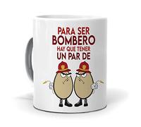 mundohuevo Taza Regalo Personalizado y Divertido Bombero. para ser Bombero Hay Que Tener un par de Huevos. Cerámica AAA - 350 ml.