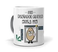 mundohuevo Taza Regalo Personalizado y Divertido diseñador. Ser diseñador Grafico Mola un Huevo. Cerámica AAA - 350 ml.