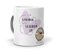 mundohuevo Taza Regalo Personalizado y Divertido Novias. A mi Novia la Quiero un Huevo. Cerámica AAA - 350 ml.