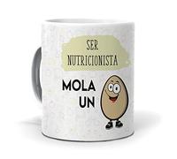 mundohuevo Taza Regalo Personalizado y Divertido nutricionista. Ser nutricionista Mola un Huevo. Cerámica AAA - 350 ml.
