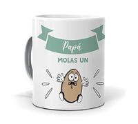 mundohuevo Taza Regalo Personalizado y Divertido Padres. Papa molas un Huevo. Cerámica AAA - 350 ml.