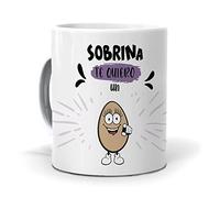 mundohuevo Taza Regalo Personalizado y Divertido sobrinas. Sobrina te Quiero un Huevo. Cerámica AAA - 350 ml.