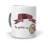 mundohuevo Taza Regalo Personalizado y Divertido tio. Tio te Quiero un Huevo. Cerámica AAA - 350 ml.