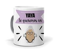 mundohuevo Taza Regalo Personalizado y Divertido yaya. Yaya te Quiero un Huevo. Cerámica AAA - 350 ml.