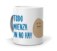 mundohuevo Taza Todo Comienza con un no Hay Huevos. Cerámica AAA - 350 ml.