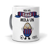mundohuevo Taza Única del Eibar | Ser del Eibar Mola un Huevo | Frase Especial para Aficionados | Idea de Regalo para los Armeros | Taza de Desayuno, Té o Café | Taza de Cerámica | Capacidad 350ML