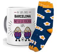 mundohuevo Taza y trio de calcetines, originales y personalizados. A los del Barcelona no se le tocan los huevos. 1 calcetin gratis por el que se te pierde