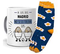 mundohuevo Taza y trio de calcetines, originales y personalizados.A los del Madrid no se le tocan los huevos. 1 calcetin gratis por el que se te pierde