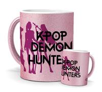 mundohuevo Tazas Únicas | Hunter | Edición Especial Purpurina Rosa | Mensaje Auténtico para Fans K-Pop | Tazas para Café, Té... | Regalo para Fans de Cantantes