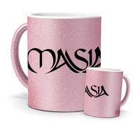 mundohuevo Tazas Únicas | Masia | Edición Especial Purpurina Rosa | Mensaje Auténtico para Fans de Cultura Rural | Tazas para Café, Té... | Regalo Navidad.