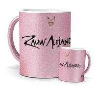 mundohuevo Tazas Únicas | Rauw Alejandro | Edición Especial Purpurina Rosa | Mensaje Auténtico para Fans | Tazas para Café, Té... | Regalo para Fans de Cantantes