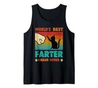 Mundos Vintage Mejor Farter I Mean Father Best Cat Dad Ever Camiseta sin Mangas