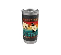 Mundos vintage mejor farter I mean father best cat dad ever Vaso térmico de acero inoxidable de doble pared