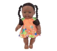Muñeca Africana Negra, Bebé Niña Afro con Pelo Rizado 12 Pulgadas Realista Muñeca Soft Vinilo, Simulación Recién Nacido Muñeca Chica Con Ropa Desmontable, Juguete Regalo de Navidad para Niños 2+ Años