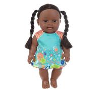 Muñeca Africana Negra, Bebé Niña Afro con Pelo Rizado 12 Pulgadas Realista Muñeca Soft Vinilo, Simulación Recién Nacido Muñeca Chica Con Ropa Desmontable, Juguete Regalo de Navidad para Niños 2+ Años