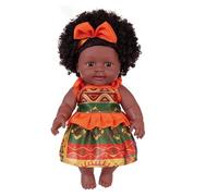 Muñeca africana realista de 30 cm, muñeca negra Reborn, juego educativo de reencarnación para abuelas