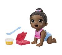 Muñeca Baby Alive Lil Snacks, 20 cm, come y hace popó, caja de snacks, juguete para niños a partir de 3 años, cabello negro.