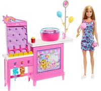 Muñeca Barbie con stand de algodón de azúcar para juegos creativos