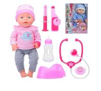 Muñeca bebé bua parlante interactiva bebe pipí estetoscopio set doctor muñeca maxi 40 cm muñeca enferma para curar picadura para jugar al doctor accesorios kit médico doctoresa Color aleatorio