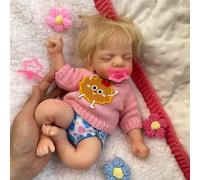 Muñeca bebé de Silicona de Cuerpo Completo con Cabello injertado a Mano, Boca Abierta para alimentación, 12 Pulgadas, Aspecto Realista, Apta para el baño y durmiendo - Regalo Ideal para niños