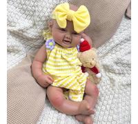 Muñeca bebé de Silicona Pintada a Mano - 40 cm (16 Pulgadas) - Niña Realista renacida, Silicona Suave, Lavable, adorables muñecas bebé realistas para niños Mayores de 3 años. (#4)