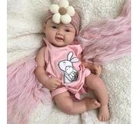 Muñeca bebé de Silicona Pintada a Mano - 40 cm (16 Pulgadas) - Niña Realista renacida, Silicona Suave, Lavable, adorables muñecas bebé realistas para niños Mayores de 3 años. (#1)
