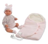 Muñeca bebé en pañuelo rosa 42 cm
