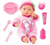 Muñeca bebé First Words rosa con accesorios
