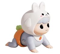 ＡＷＨＡＯ Muñeca Bebé Gateadora, Muñeca Eléctrica para Bebés con Música, para Aprender, Muñeca Eléctrica para Bebés Que Gatean, Ideal para Niñas Y Niño, Azul