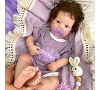 Muñeca bebé Reborn de Silicona Completa Lavable (niña) con Boca Abierta, Juguete Realista de 20 Pulgadas con Cabello injertado a Mano, Ideal para acompañar a los niños. (Caucasian-Girl)