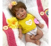 Muñeca Bebé Reborn de Silicona Realista de 12 Pulgadas con Pelo, Ojos Abiertos y Anatómicamente Correcta - Regalo Ideal para Niños Mayores de 3 Años (Boy)
