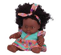 Muñeca bebé Reborn, Juguete Realista de Pelo Rizado para Aprender, Educar y Jugar para Niños Mayores de 3 Años (Q8-001 Falda Verde Flor Naranja)