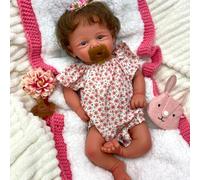 Muñeca bebé Reborn Realista (niña) con Boca Abierta para biberón, Cuerpo Completo de Silicona y Cabello injertado a Mano; Juguete para niños, Regalo para Ocasiones Especiales. (Tan,Girl)